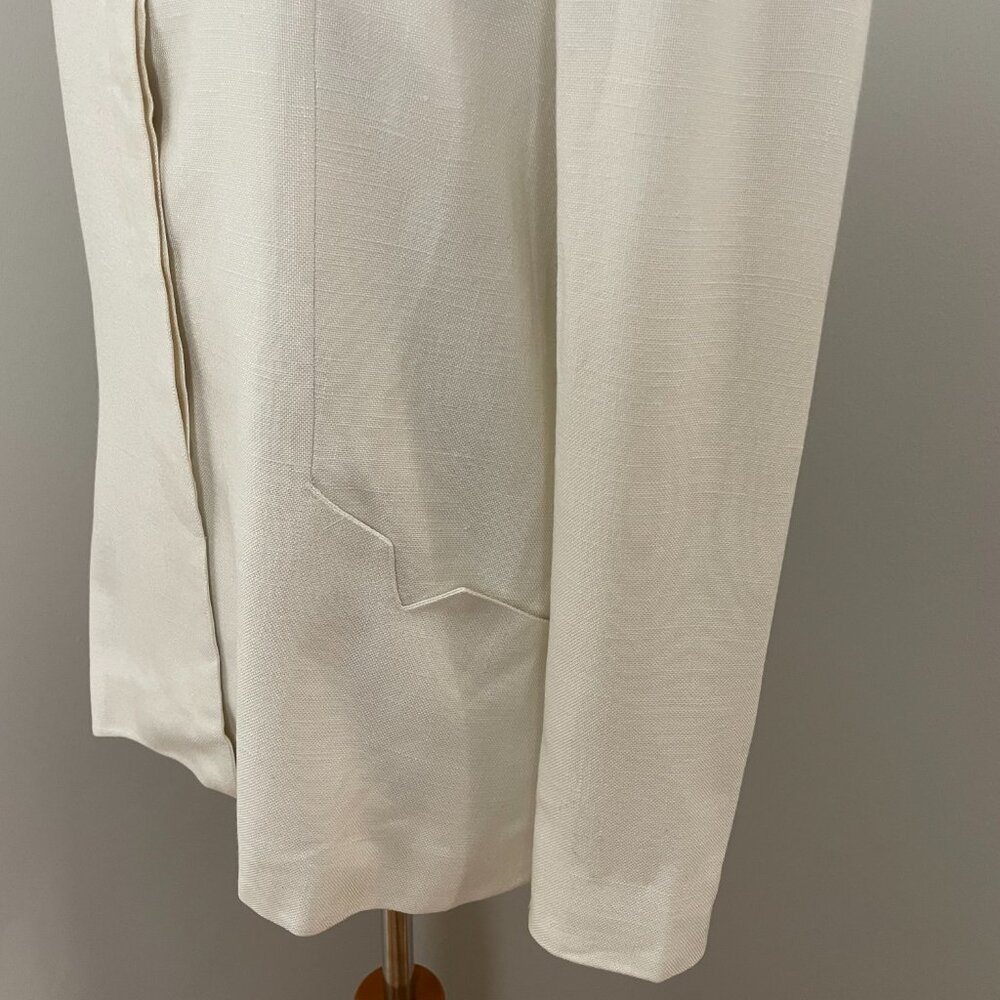 Albert Nipon Women’s Vintage Cream White Linen-Bl… - image 6